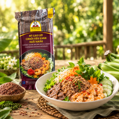 Mỳ gạo lứt chuối tiêu xanh (Còn hàng)