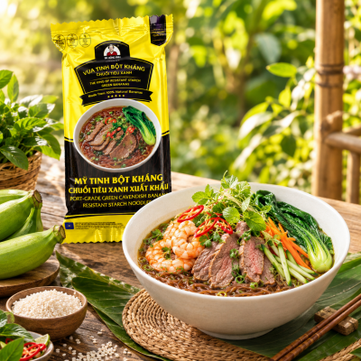 Mỳ tinh bột kháng chuối tiêu xanh (Còn hàng)